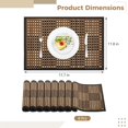 thumbnail image 4 of 8 Pcs Bamboo Placemats, Heat Resistant Dining Table Mats, Washable Place Mats with Polyester Borders, Rustic Bamboo Mats for Dining Table, 17.7×11.8", 4 of 5