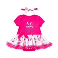 thumbnail image 1 of GPOECD Tenue de Pâques pour Bébé Ensemble 2 Pcs Barboteuse Imprimée Lapin Oeuf avec Accessoire pour Cheveux Robe de Fête Mignonne pour Bébé Barboteuse pour Rouge-G,6-9 Mois, 1 of 9