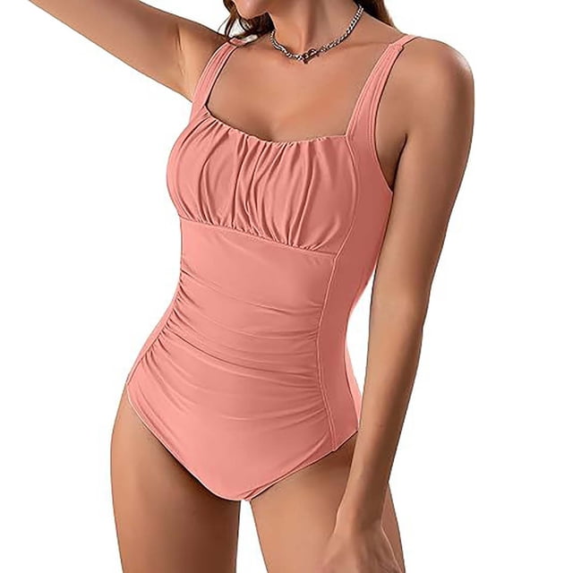 Fankiway Women'S Solid Color Jumpsuit Bikini Swimsuit Womens Swimsuits One Piece Clearance Womens Swimwear Plus Size