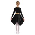 thumbnail image 2 of RUNQHUI Robe de Danse pour Filles Enfants Patchwork Métallique Ourlet Asymétrique Culte Église Noir 14, 2 of 7