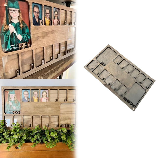 School Year Photo Frame Preschool to Graduation Photo Frame Diy Frame Wooden Photo Frame Pendant