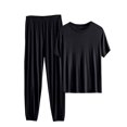 thumbnail image 1 of Timegard Ensembles de Pyjamas pour Femmes Grande Taille T-Shirt Ample à Manches Courtes Pantalon à Bas Resserré Tenues de Pjs Confortables Vêtements d'Intérieur, 1 of 3