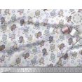 thumbnail image 2 of Soimoi Rayon Fabric Floral,Owl & Cow Cartoon Printed Fabric 1 Yard 42 Inch Wide, 2 of 3