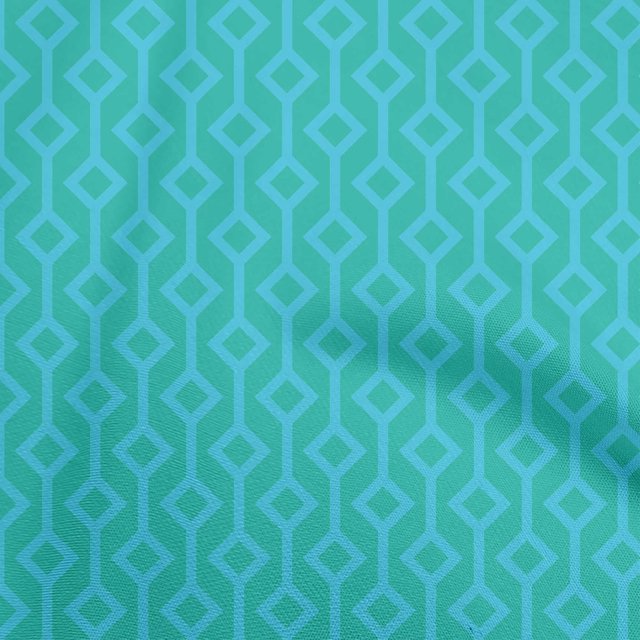 oneOone Polyester Spandex Sky Blue Fabric Geometric Sewing Craft Projects Fabric Prints By Yard 56 Inch Wide