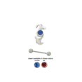 thumbnail image 1 of Eyebrow Ring Shield 16G 8MM Straight Barbell Surgical Steel CZ Piercing Jewelry, 1 of 1