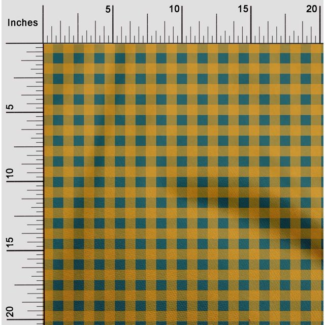 oneOone Polyester Lycra Fabric Gingham Check Print Fabric By The Yard 56 Inch Wide