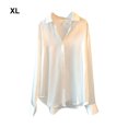 thumbnail image 4 of Chemise Boutonnée Style Décontracté pour Femmes Voyage Voyage Randonnée Randonnée Travail Réunion Polyester Blouse à Revers Manches Longues Vêtements Vêtements Blanc TG, 4 of 8