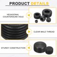 thumbnail image 3 of 4Pcs Socket Pipe Plugs, M20-1.5x12mm Carbon Steel Hex Thread Pipe Caps, Black, 3 of 6