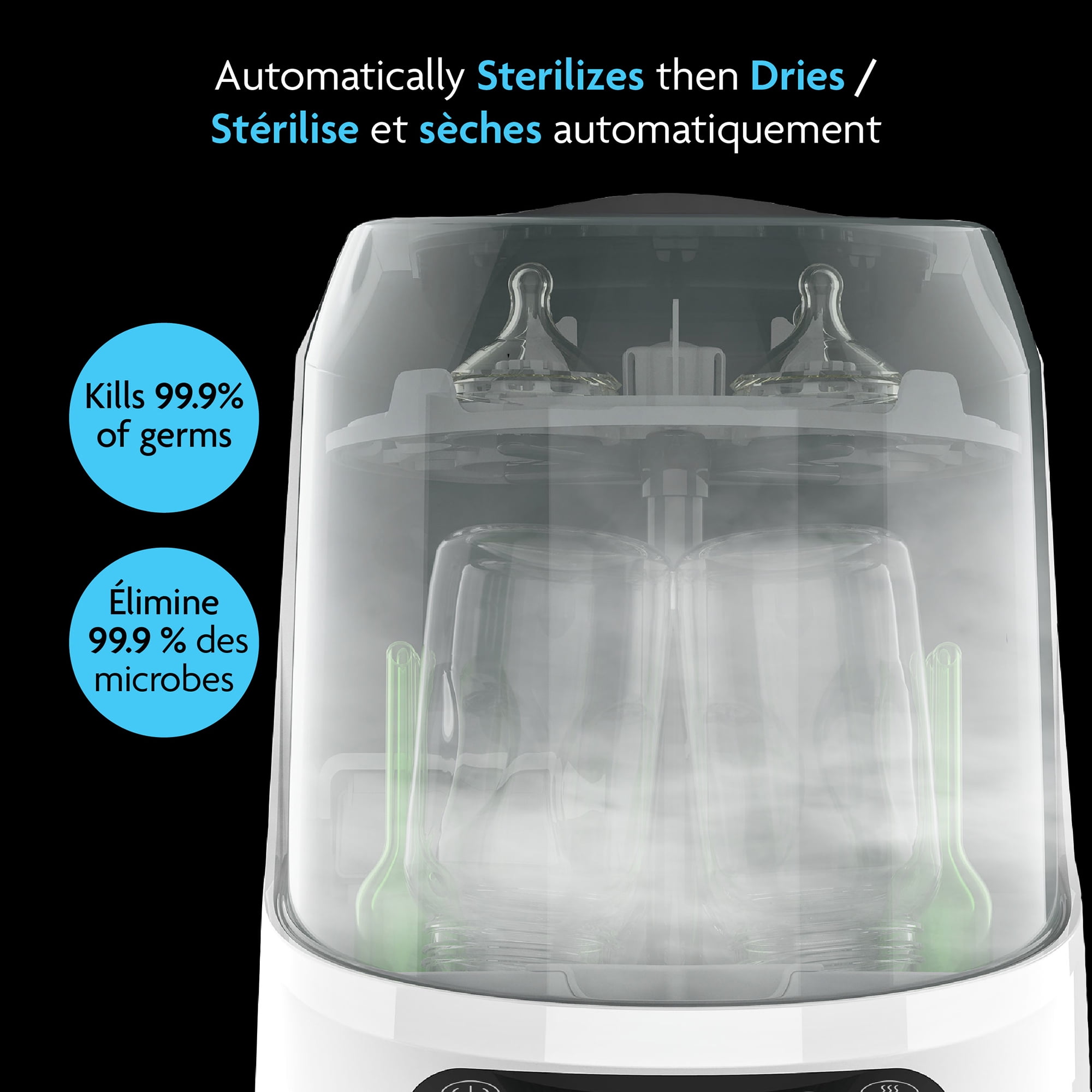 Lave-biberons Baby Brezza Bottler Washer Pro - Nettoyage Prouvé Cliniquement Supérieur - Lave, Stérilise et Sèche en un Seul Appareil, Machine Remplace les Brosses et les Égouttoirs