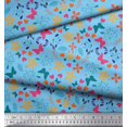 thumbnail image 3 of Soimoi Blue Rayon Fabric Flower & Butterfly Print Fabric by Yard 42 Inch Wide, 3 of 5
