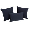 thumbnail image 1 of Double-corded Solid Twill Throw Pillows with Inserts (Set of 3), Navy, 1 of 2