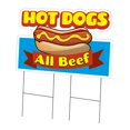 thumbnail image 1 of SignMission C-DC-2436-DS-Hot Dogs All Beef 24 x 36 in. Yard Sign & Stake - Hot Dogs All Beef, 1 of 1