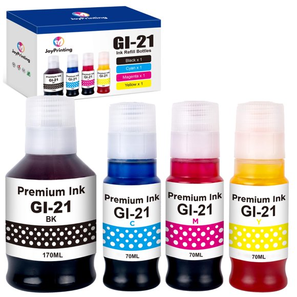 JoyPrinting GI-21 Ink Bottles Compatible for 21 GI-21 GI21 Ink Refill Bottles G3270 G3260 Ink Bottles Work for G3270 G3260 G3290 G3272 G4280 G4270 G2270 G2260 G1220 G1230