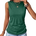 thumbnail image 1 of EGNMCR Camisoles pour Femmes Été Femmes Couleur Unie Col Rond Poche Sans Manches T-Shirt Décontracté Hauts Camisole, 1 of 9