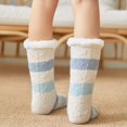 thumbnail image 4 of Womens Winter Stripe Super Soft Warm Cozy Fuzzy Fleece-lined Sock, 4 of 9