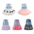 thumbnail image 5 of Été Enfants Bébé Fille Tenues Denim Sans Manches Tutu Robe Bambin Filles Partie Fleur Tulle Taille Robes 2-8Y, 5 of 5