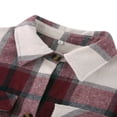 thumbnail image 4 of Women Plaid Windbreaker Coat Button-down Long Sleeve Lapel Jacket With Pockets Fall Spring Outwear, 4 of 6