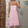 thumbnail image 4 of Robes d'Été pour Femmes Sans Manches Bretelles Spaghetti Imprimé Floral Midi Robe Décontractée, 4 of 6