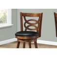 thumbnail image 2 of Monarch Specialties Bar Stool, Set Of 2, Swivel, Counter Height, Kitchen, Wood, Pu Leather Look, Brown, Black, Transitional, 2 of 3