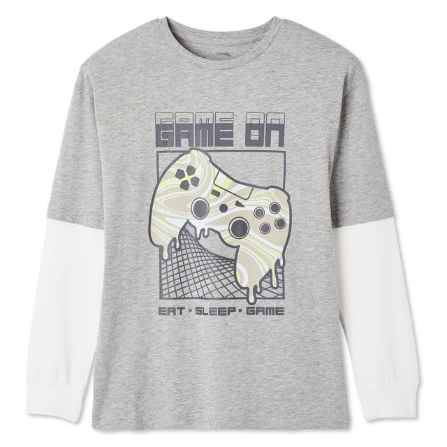 T-shirt à manches longues trompe-l’œil George pour garçons