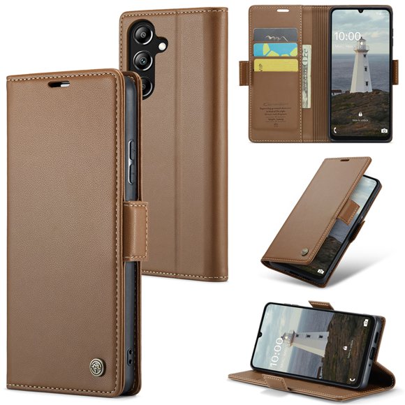 CaseMe Cuir pour Samsung Galaxy A16 5G Étui Portefeuille avec Blocage RFID, pour Samsung Galaxy A16 5G Étui Portefeuille pour Femmes Hommes Porte-Cartes Fermoir Magnétique Support Folio Étui, Marron, pour Galaxy A16(5G)