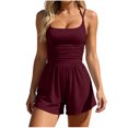 thumbnail image 3 of Sentmoon Combishort pour Femmes Sans Manches Salopette Ample pour Femmes Coupe Régulière Bretelles Spaghetti Combinaisons pour Femmes Été pour le Travail et le Bureau TP-TG, 3 of 7