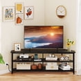 thumbnail image 3 of Giantex Nightcore Corner TV Stand, Entertainment Center for 65" TV, Console Table w/Metal Frame & AC Outlets, Media Console, Black, 3 of 9