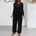 thumbnail image 4 of LSLJS Combinaison une Pièce d'Automne pour Femme à Manches Longues, Taille, Pantalon à Jambe Grand, Barboteuse Chic Ample Décontractée, 4 of 6