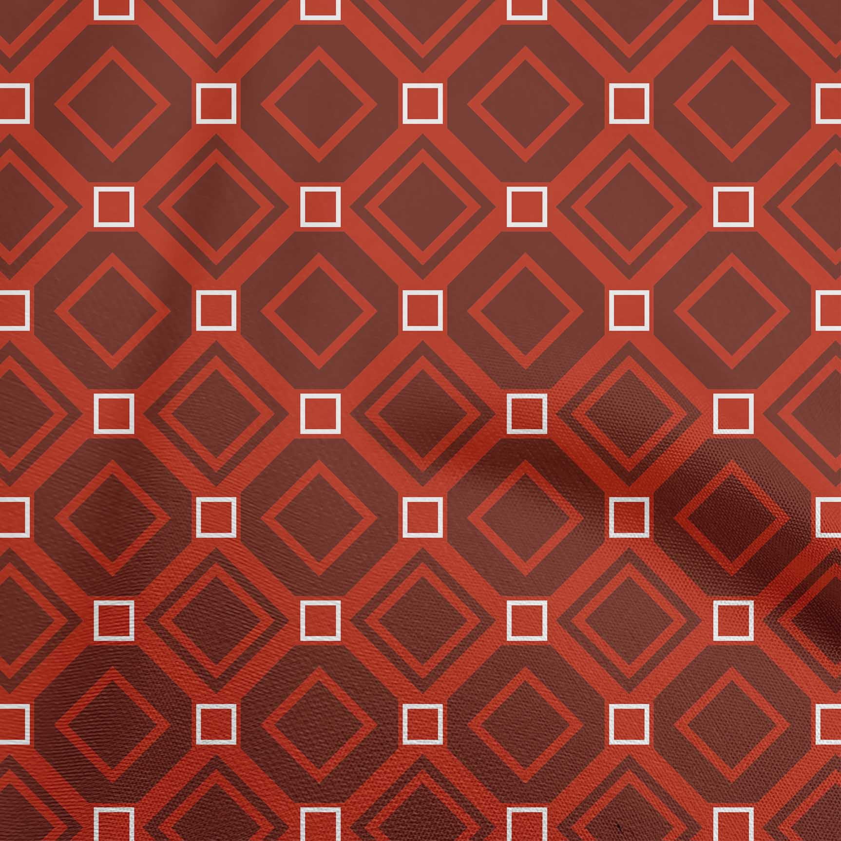 oneOone Cotton Cambric Red Fabric Geometric Craft Projects Decor Fabric Printed By The Yard 42 Inch Wide