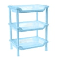 thumbnail image 1 of Skimsklo Rectangular 3-Tier Storage Rack for Bathroom Kitchen Floor Standing Organizer Shelf Plastic Shelving Unit with Sturdy Support for Home Bathroom Organization, Multi-Purpose Utility Cart for, 1 of 2