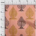 thumbnail image 1 of oneOone Polyester Lycra Peach Fabric Floral & Flying Swan Block Sewing Craft Projects Fabric Prints By Yard 56 Inch Wide, 1 of 4