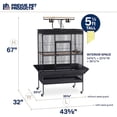 thumbnail image 2 of Prevue Wrought Iron Parrot Cage, Black, 2 of 9