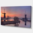 thumbnail image 2 of Windmills at Sunrise Panorama - Landscape Canvas Art Print, 2 of 3