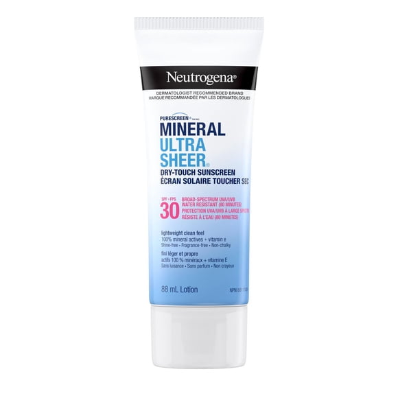 Neutrogena Mineral Ultra Sheer Dry-Touch Sunscreen Lotion SPF 30, Vitamin E, Cruelty Free & Vegan, Fragrance Free