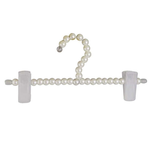 GROWTH TANK White Plastic Pearl Clothes Coat Trousers Hanger Hook Clips for Children Kids