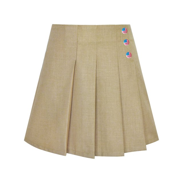 Jupe Fille Beige Plissée Uniforme de Rentrée Scolaire 6 Ans