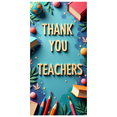 thumbnail image 1 of Colorful Thank You Teachers Backdrop Banner, Teacher Appreciation Day Decor, Education Theme Background, for Classroom Celebrations Teacher Parties Photo Props, 1 of 4