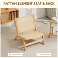 thumbnail image 4 of HOMCOM Rattan Accent Chair with Rubber Wood Frame for Bedroom, Natural, 4 of 10