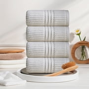 Czzoypi Bath Towels Set of 4, Thick Soft Absorbent Towels for Bathroom, Luxury Spa Pool Beach Towel Set, Quick Dry Polyester Face Hand Towels, White