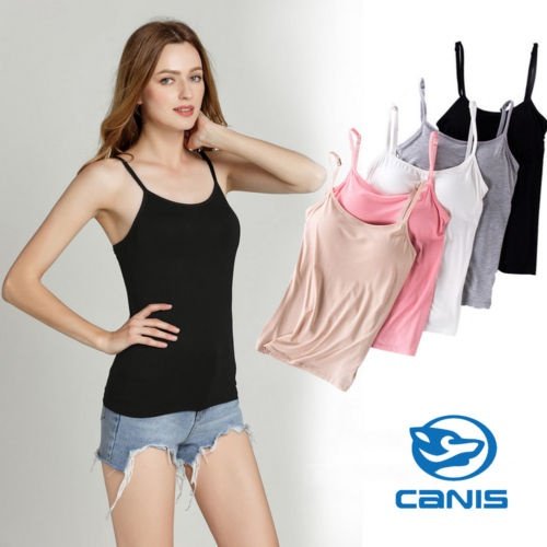 Women's Camisole with Built in Bra Modal Padded Slim Tank Top Comfortable Tops