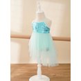 thumbnail image 4 of Manyakai Robe de Danse Ballet pour Filles, Dos Croisé à Sequins, Tutu en Tulle, Justaucorps, Danse Lyrique, Vert Menthe G, 4 of 7