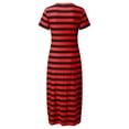 thumbnail image 4 of Tumotour Robe d'Été pour Femmes Robe Imprimée à Fleurs Robe à Manches Courtes Robe de Plage Décontractée Col Rond Longue Robe T-Shirt Voyage Vacances avec Poches, 4 of 4
