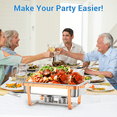 thumbnail image 4 of Ensemble de Plats Anti-Frottement pour Buffet, Lot de 2/4/6 Réchaud à Aliments en Acier Inoxydable 8 Qt Ensemble Complet de Chafer avec Moule à Eau, Support de Carburant Anti-Frottement pour Traiteur de Fête, 4 of 8