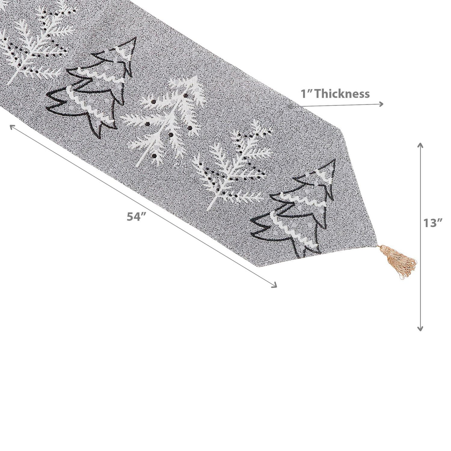 Table De La Tapisserie De Noël Runner Grey Trees 54 "