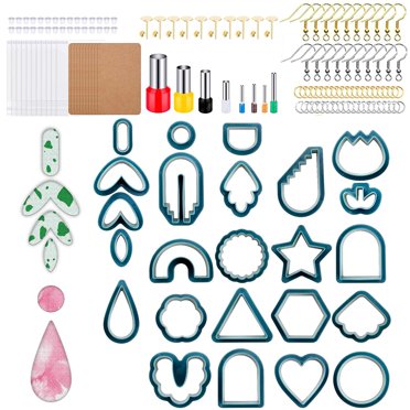 Clay Cutters Kit,Clay Earring Cutters With Earring Cards Earring Hooks For Clay Jewelry Making
