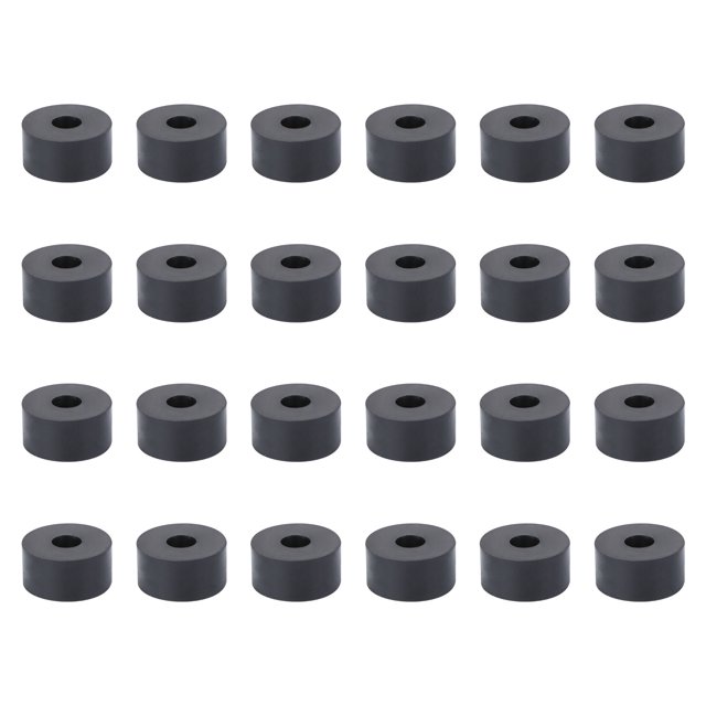 24PCS Portable Flowerpot Foot Pads Round Rubber Absorbing Mats Shockproof Plant Pot Cushion Multi-purpose Pad for Modern Ceramic Flower Pot (Black)