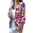 thumbnail image 3 of IROINID Blazer pour Femmes à Manches Longues Imprimé Col Rabattu, Ample Printemps et Automne, Ajusté, Petit Blazer, 3 of 8