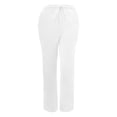 thumbnail image 4 of TIMIFIS Pants For Women Women Casual Cotton And Linen Solid Drawstring Elastic Waist Long Straight Pants Business Casual Pants For Women, 4 of 6