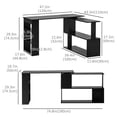 thumbnail image 3 of Bureau d'Angle Rotatif à 360° Table en L Poste de Travail Étagère de Rangement Noir, 3 of 10