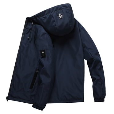 Ketyyh-chn99 Mens Rain Jacket Waterproof 2024 Fashion Fall Men's Bomber Jacket Lightweight Mens Autumn And Winter Down Jacket Liner Thickened Inside And Outside To Wear Cold White Down Coat Blue,XL